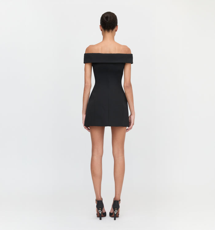 The Mattia Dress in Black color: Black
