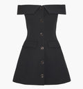 The Mattia Dress in Black color: Black