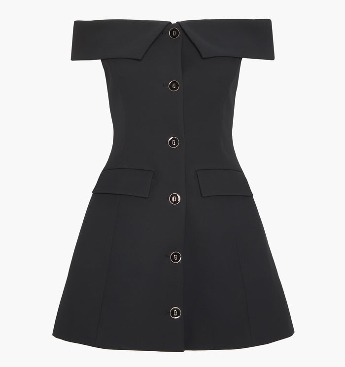 The Mattia Dress in Black color: Black