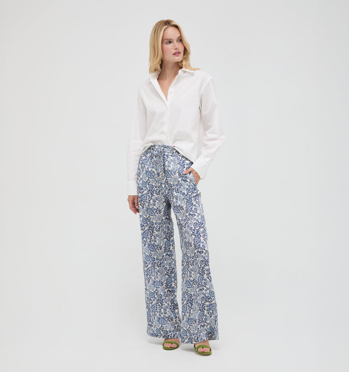 The Maxime Pant -  Chedworth Paisley Blue