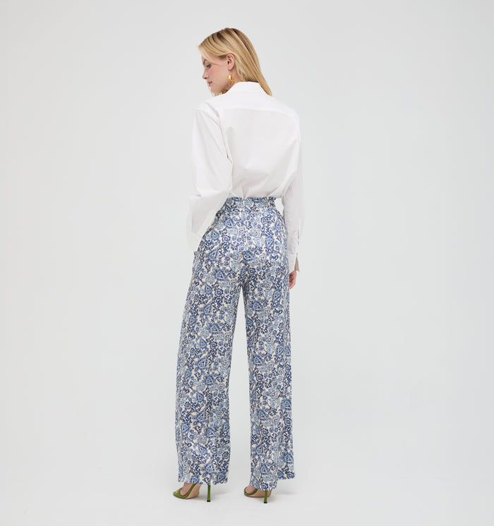 The Maxime Pant -  Chedworth Paisley Blue