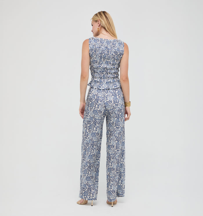 The Maxime Pant -  Chedworth Paisley Blue