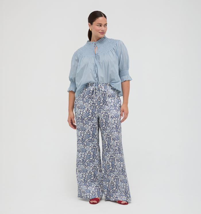 The Maxime Pant -  Chedworth Paisley Blue