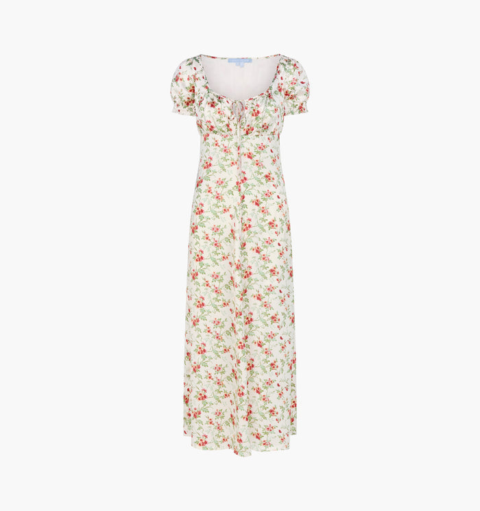 The Maxine Dress - Primrose Bouquet Ivory/Coral