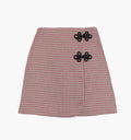 The Melody Skirt in Burgundy Holmes Houndstooth color: Burgundy Holmes Houndstooth