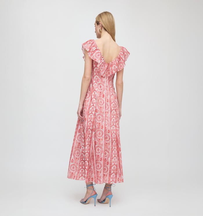 The Milani Dress - Coral Corsica Paisley