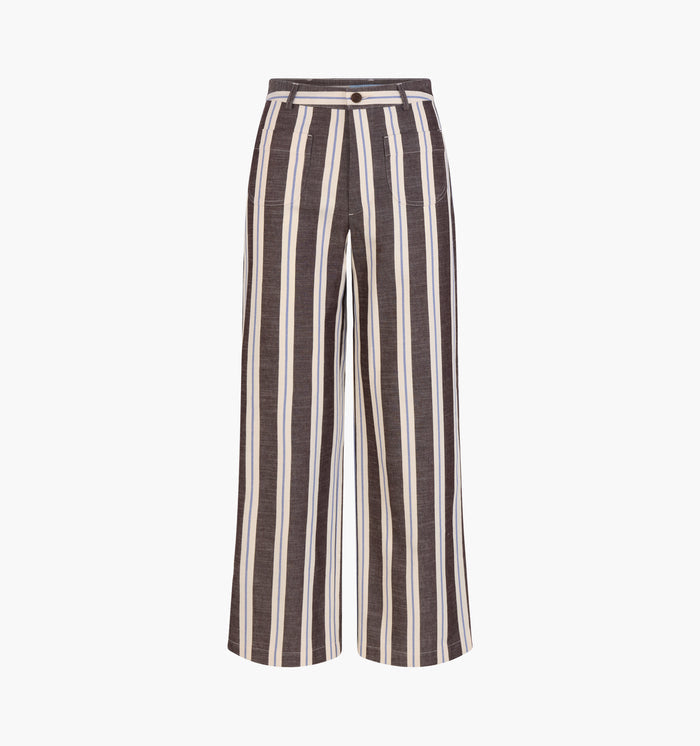 The Mindy Pant -  Coln Ticking Stripe Chocolate