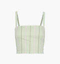 The Miranda Top - Green Jacquard Stripe