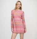 The Nathalie Dress - Pink Sheer Shimmer Knit