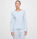 The Olivia Pajama Set in Blue Skiers Toile color: Blue Skiers Toile