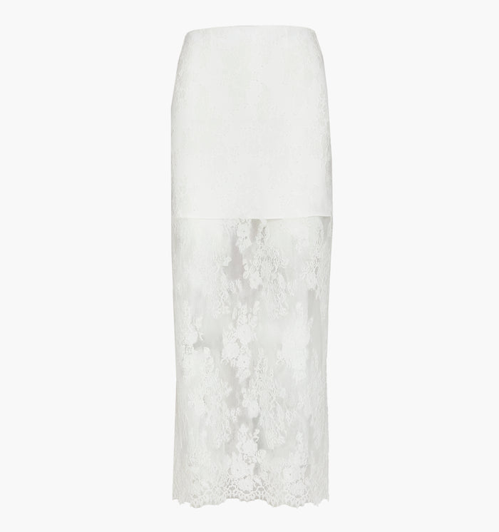 The Olympia Skirt - White Magnolia Lace