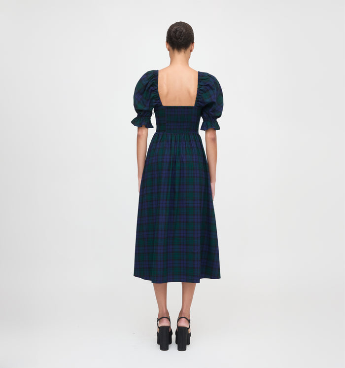 The Ophelia Dress in Blackwatch Tartan color: Blackwatch Tartan