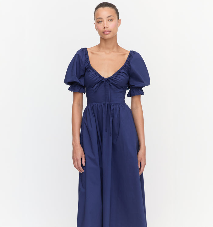 The Ophelia Dress - Navy Poplin