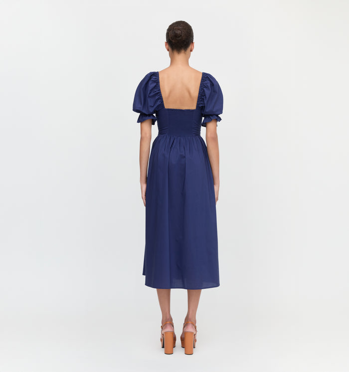 The Ophelia Dress - Navy Poplin