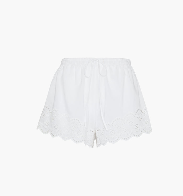 The Oslo Short - White Broderie Voile