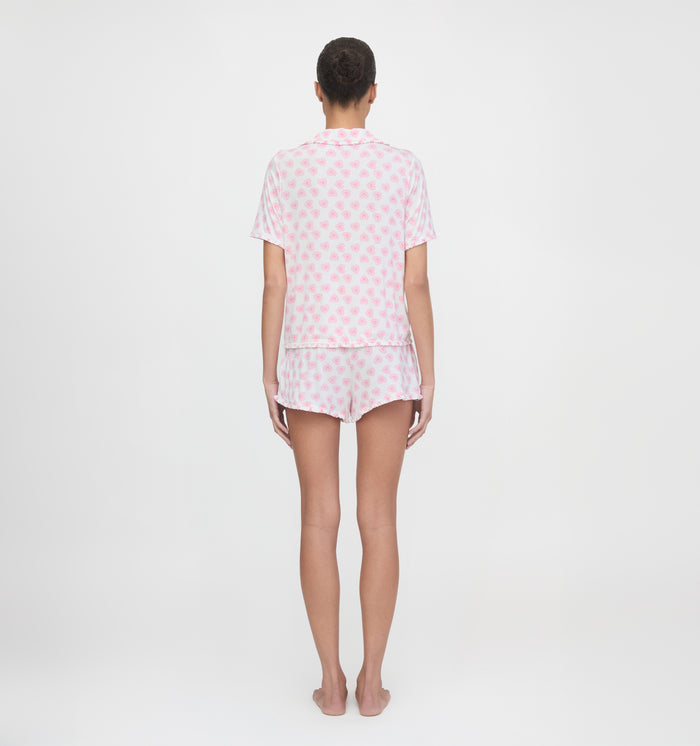 The Paige Pajama Set - Pink Doily Heart