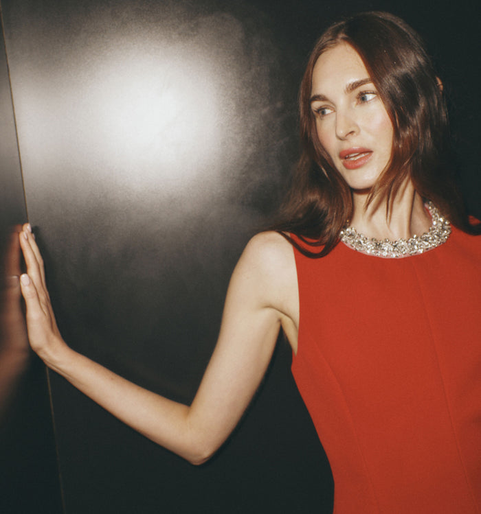 The Parker Dress in Cherry color: Cherry
