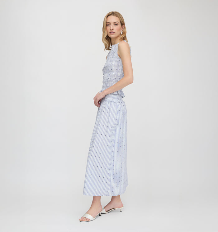 The Phoebe Nap Top - Blue Swiss Dot