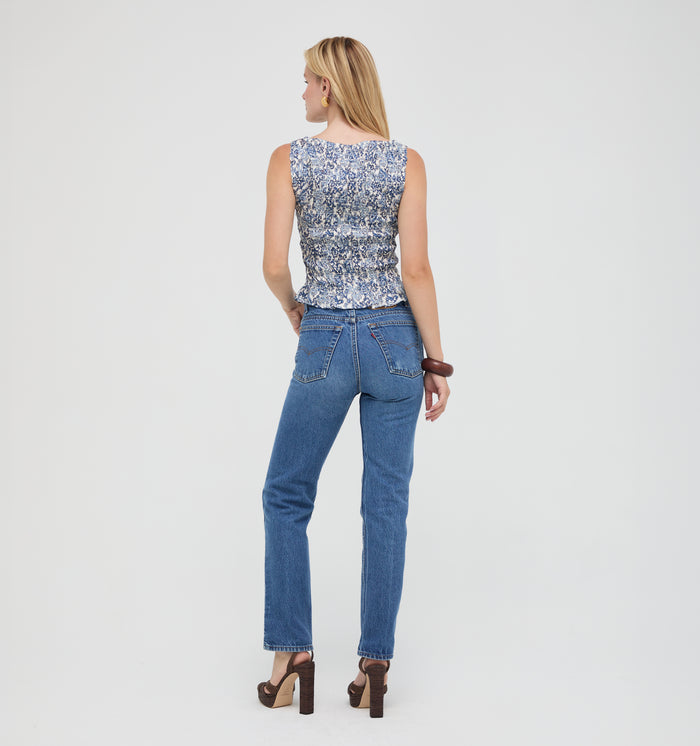 The Phoebe Nap Top -  Chedworth Paisley Blue