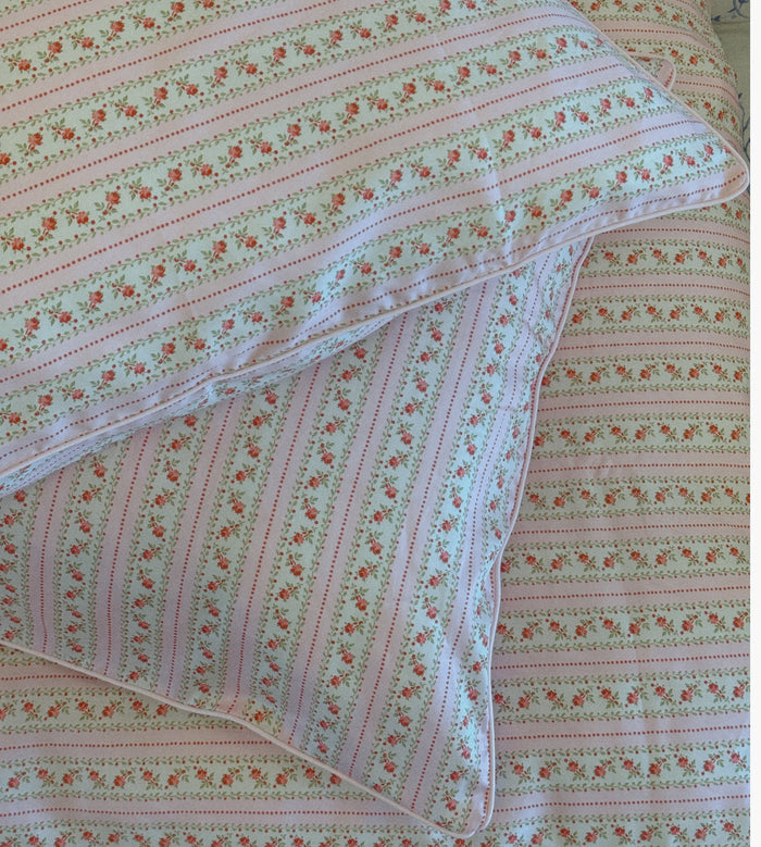 The Pillowcase Set - Pink Floral Dot Stripe