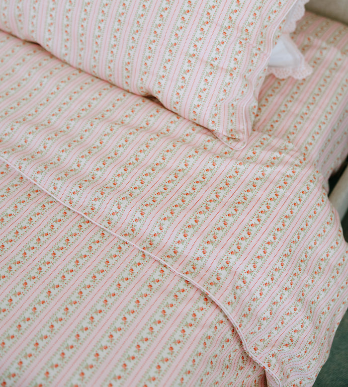 The Pillowcase Set - Pink Floral Dot Stripe