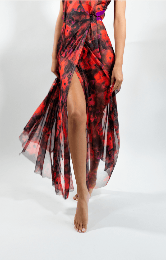 The Poppy Printed Tulle Gown - Carol Coelho Intimates