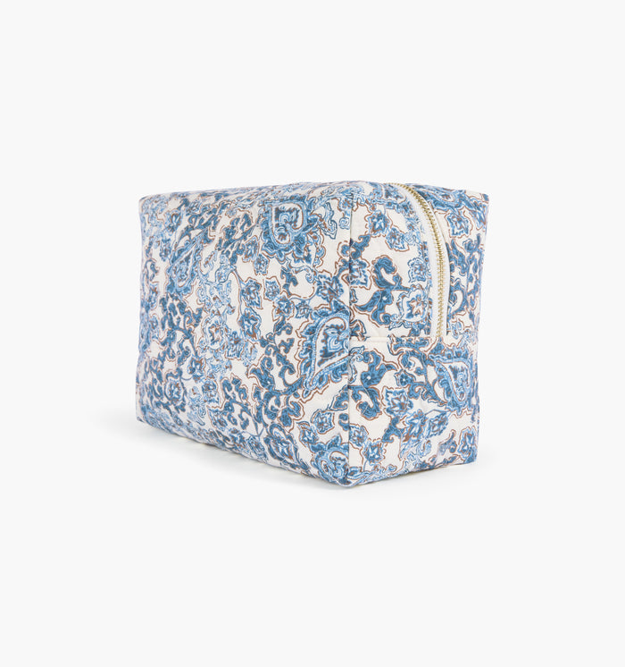 The Quilted Cosmetic Bag -  Chedworth Paisley Blue