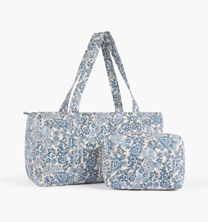 The Quilted Cosmetic Bag -  Chedworth Paisley Blue