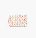 The Quilted Cosmetic Bag in Pink Ribbon Rose Ikat color: Pink Ribbon Rose Ikat
