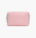 The Quilted Cosmetic Bag - Red Ticking Stripe