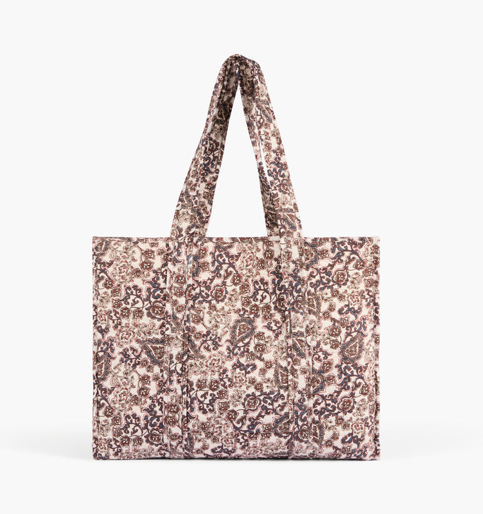 The Quilted Tote Bag -  Chedworth Paisley Brown