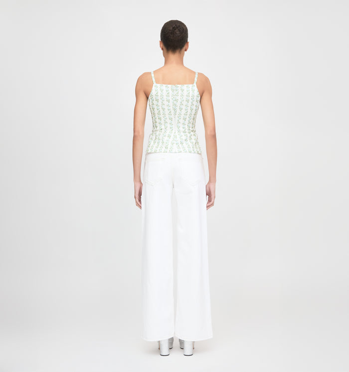 The Racquel Top - Brocade Vine Stripe