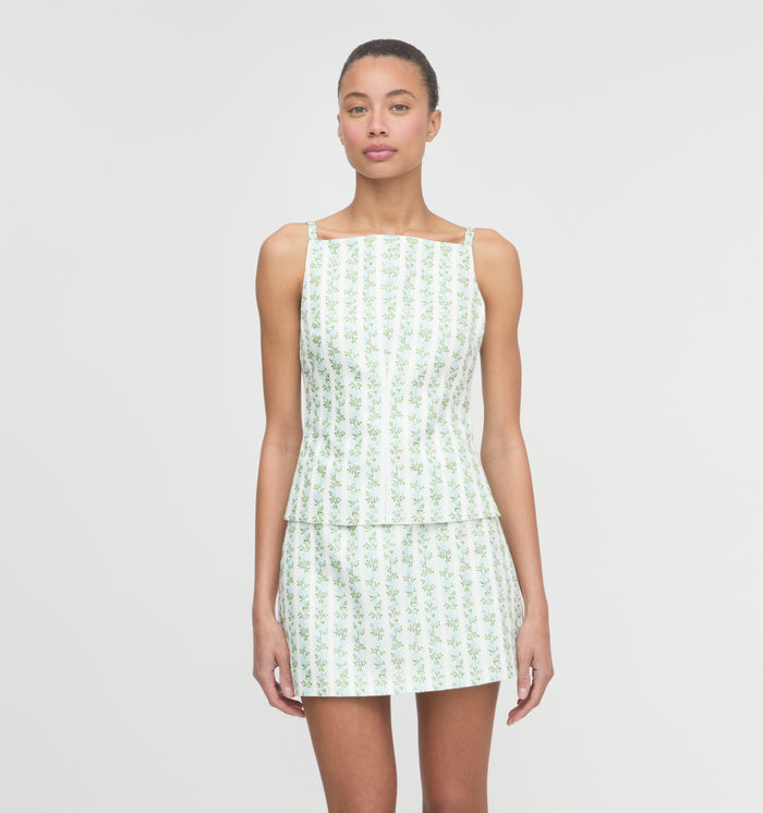 The Racquel Top - Brocade Vine Stripe