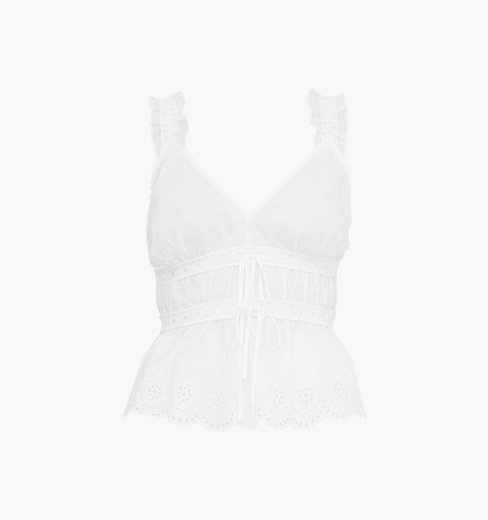 The Raven Top - White Broderie Voile