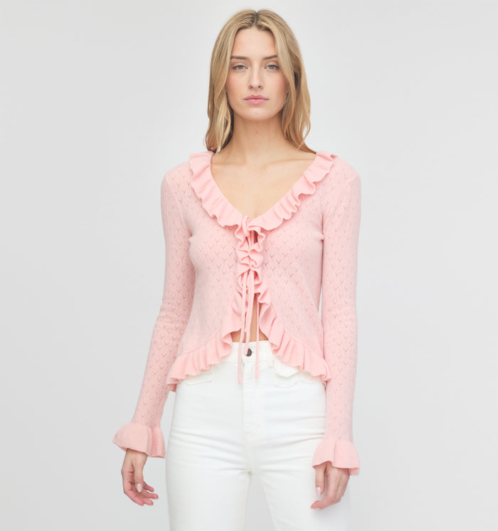 The Ray Top - Powder Pink Pointelle