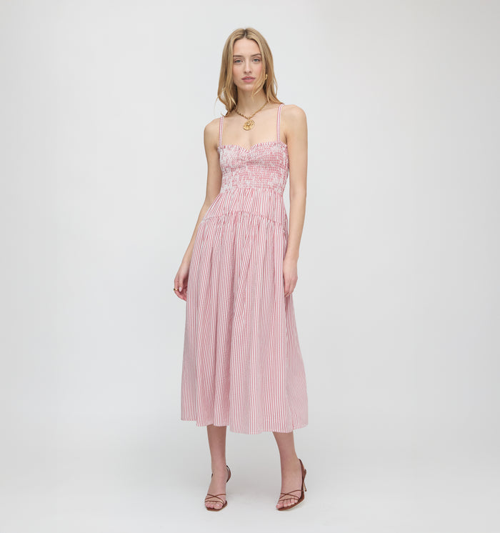 The Rebecca Nap Dress - Red Ticking Stripe