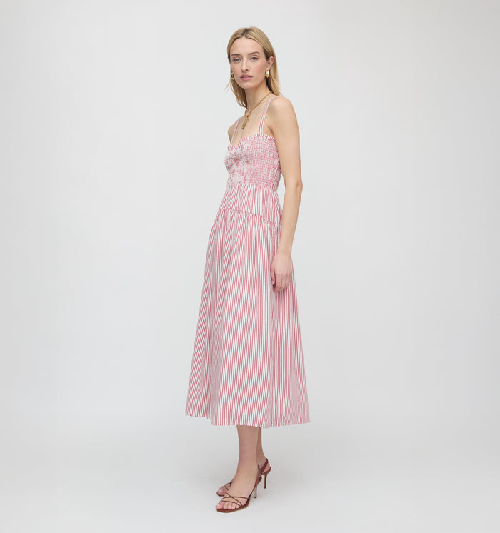 The Rebecca Nap Dress - Red Ticking Stripe