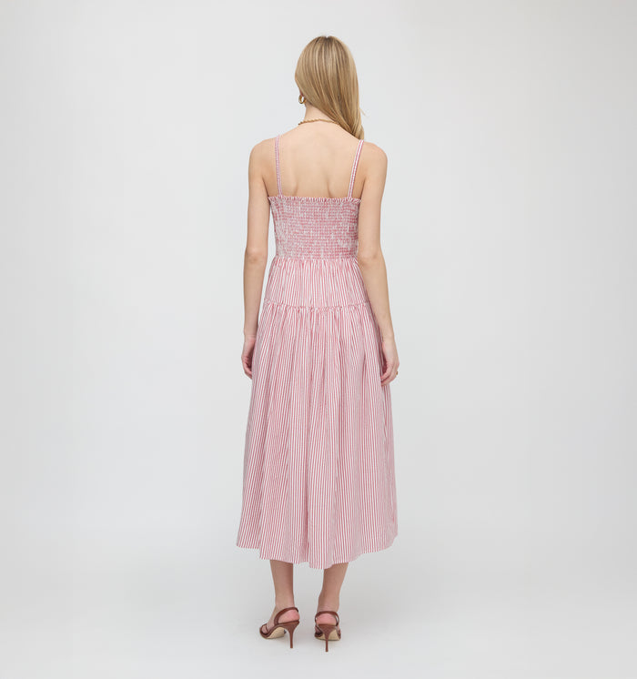 The Rebecca Nap Dress - Red Ticking Stripe