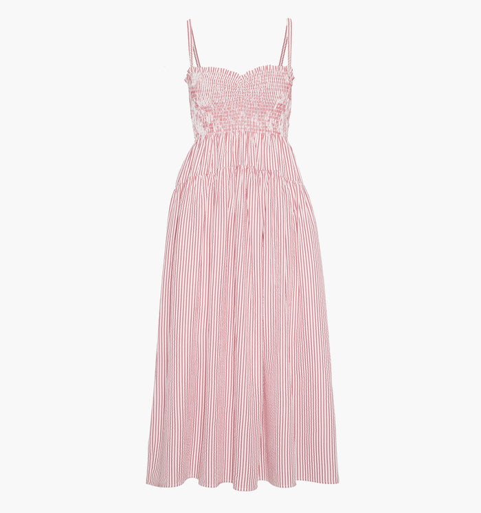 The Rebecca Nap Dress - Red Ticking Stripe
