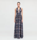 The Renee Dress - Black Floral Block Stripe