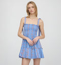 The Ribbon Charlotte Nap Dress - Blue Floral Batik Stripe