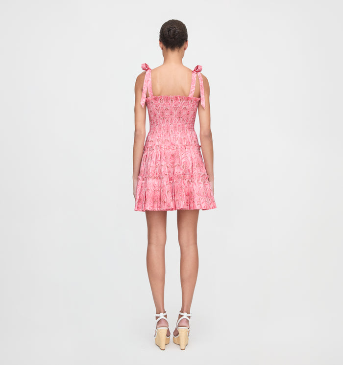 The Ribbon Charlotte Nap Dress - Pink Palm Ikat