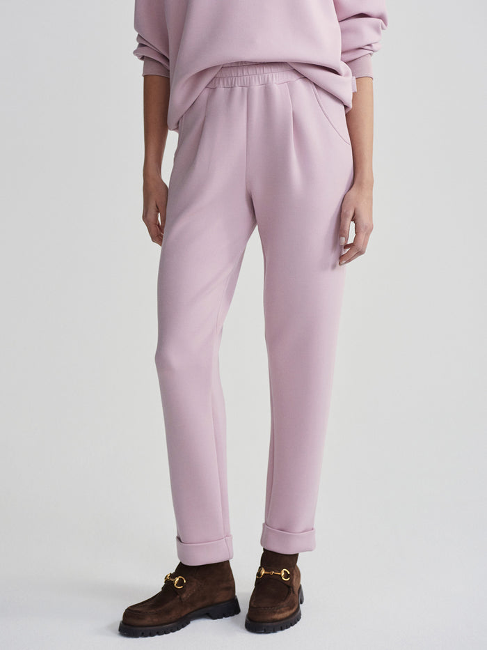 Burnished Lilac|The Rolled Cuff Pant in Burnished Lilac with rolled cuffs and a tailored fit, 28.5 inseam.