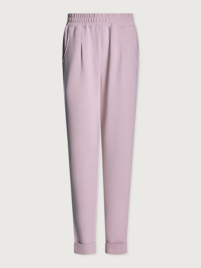 Burnished Lilac|Front view of Varley The Rolled Cuff Pant 25 Burnished Lilac, lilac-toned pants with rolled cuffs.