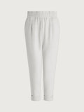 Ivory Marl|The Rolled Cuff Pant in ivory marl, size 28.5, featuring rolled cuffs and a relaxed fit.