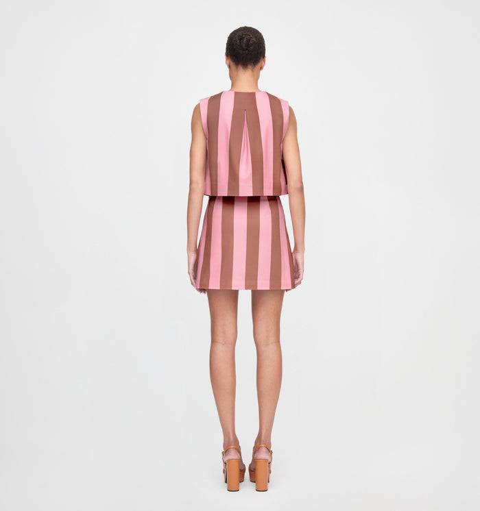 The Rosalie Top - Coral Cabana Stripe
