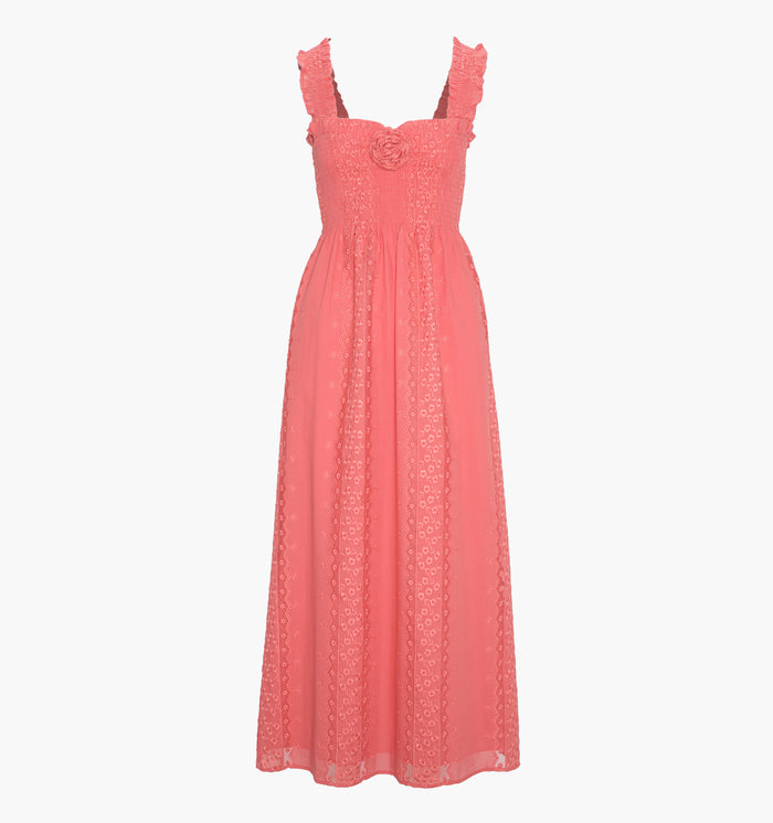 monogram: coral-voile-broderie