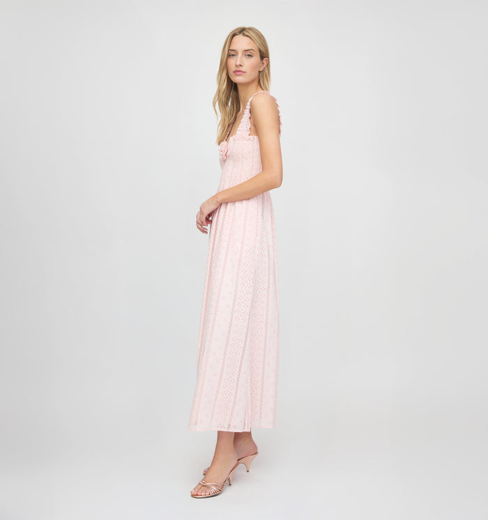 The Rosetta Nap Dress - Pink Broderie Voile