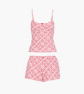 The Sadie Pointelle PJ Set - White Patchwork Doily Heart