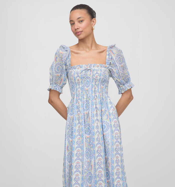 The Scarlett Nap Dress - Blue Corsica Paisley